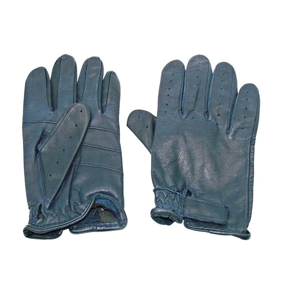 Daniel Hays Navy Blue Top Grain Cowhide Adj Wrist Leather Gloves Womens Size M
